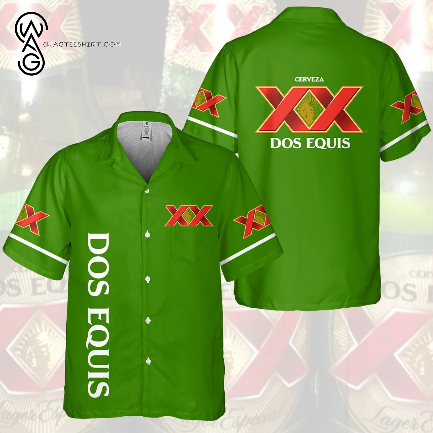 Dos Equis Beer Drinks All Over Print Hawaiian Shirt