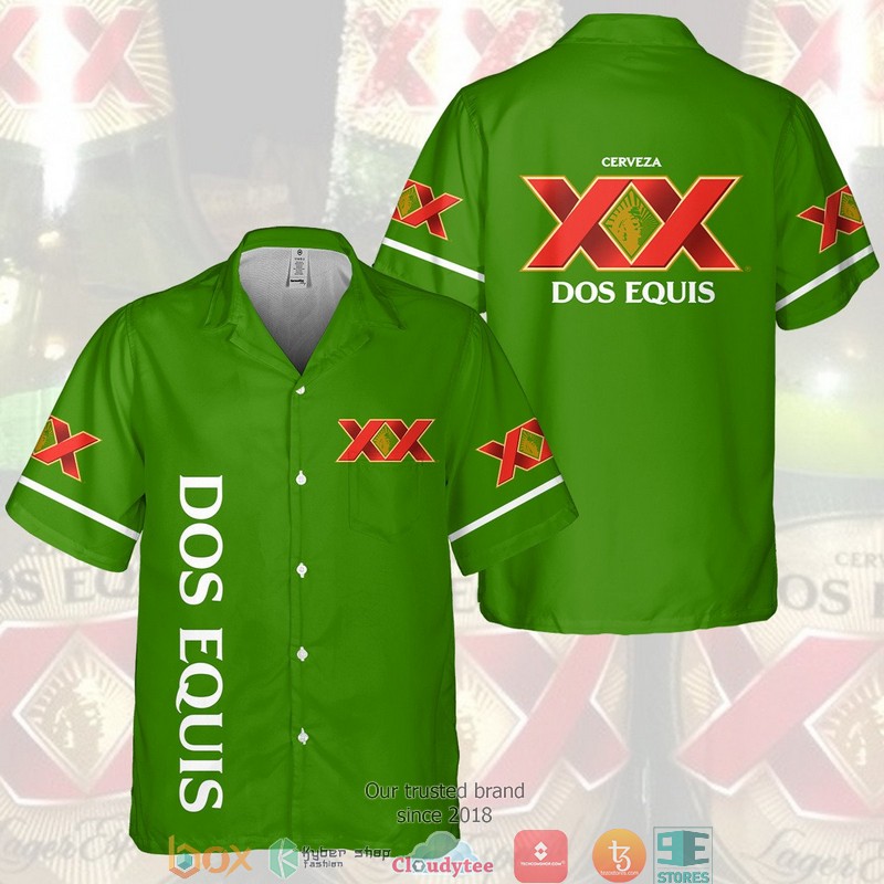 Dos Equis Green Hawaiian Shirt