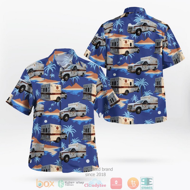 Dougherty County Emergency Medical Services Albany Georgia Hawaiian Shirt