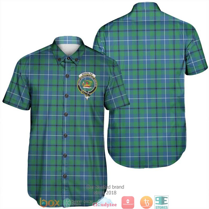 Douglas Ancient Tartan Crest Short Sleeve Hawaiian Shirt