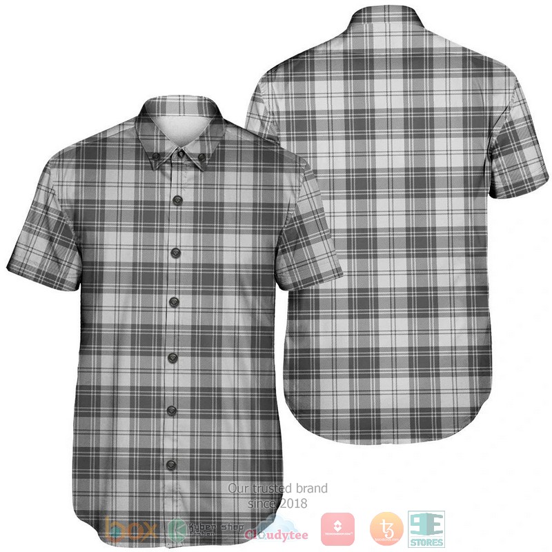 Douglas Grey Modern Tartan Hawaiian Shirt