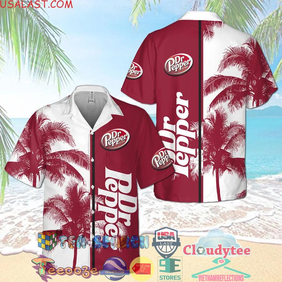 Dr Pepper Palm Tree Aloha Summer Beach Hawaiian Shirt