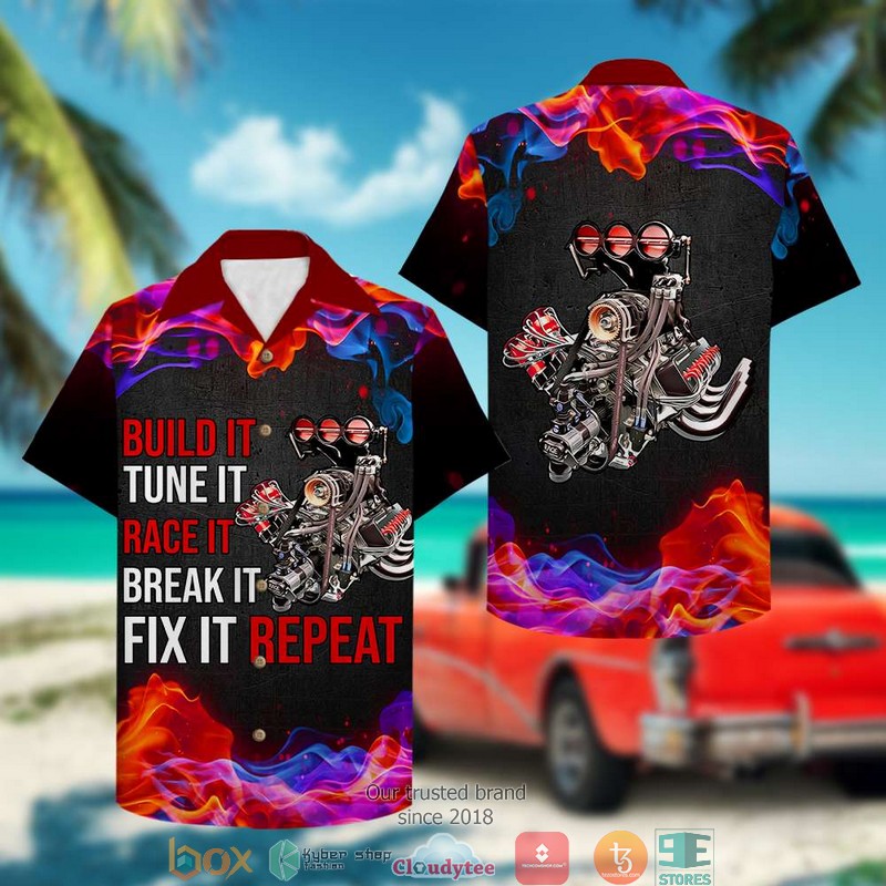 Drag Racing Fix It Hawaiian Shirt