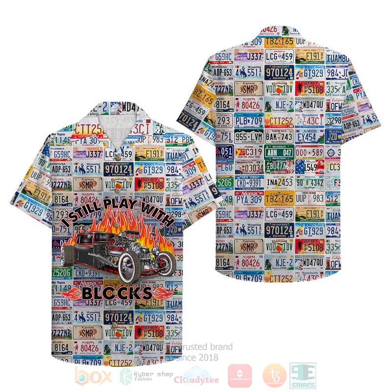 Drag Racing License Plate Hawaiian Shirt