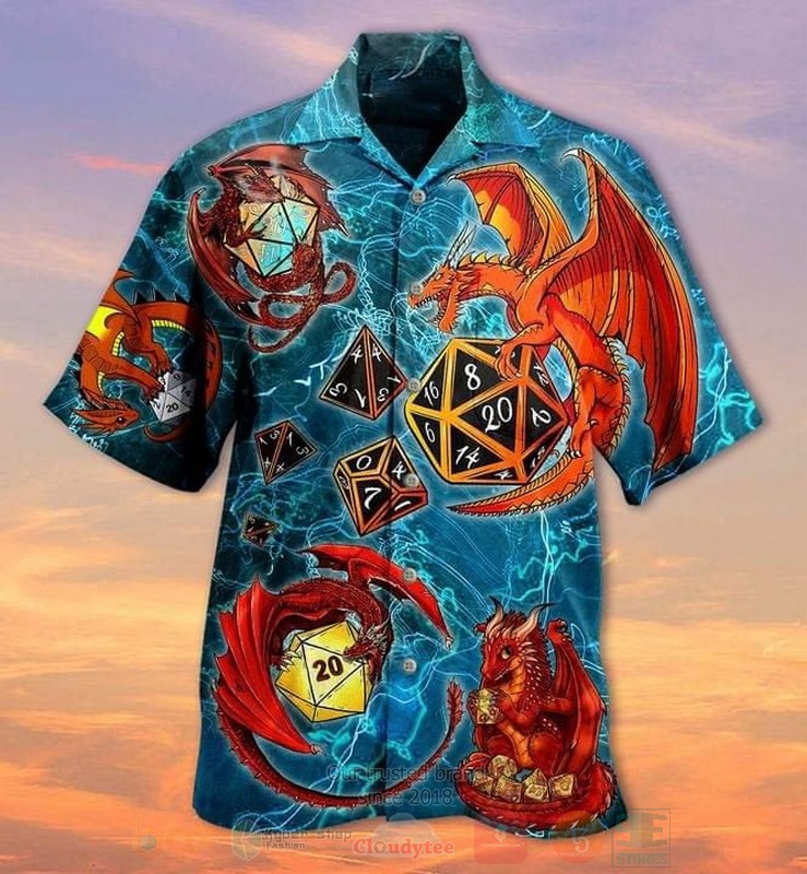 Dragon Dice Short Sleeve Hawaiian Shirt