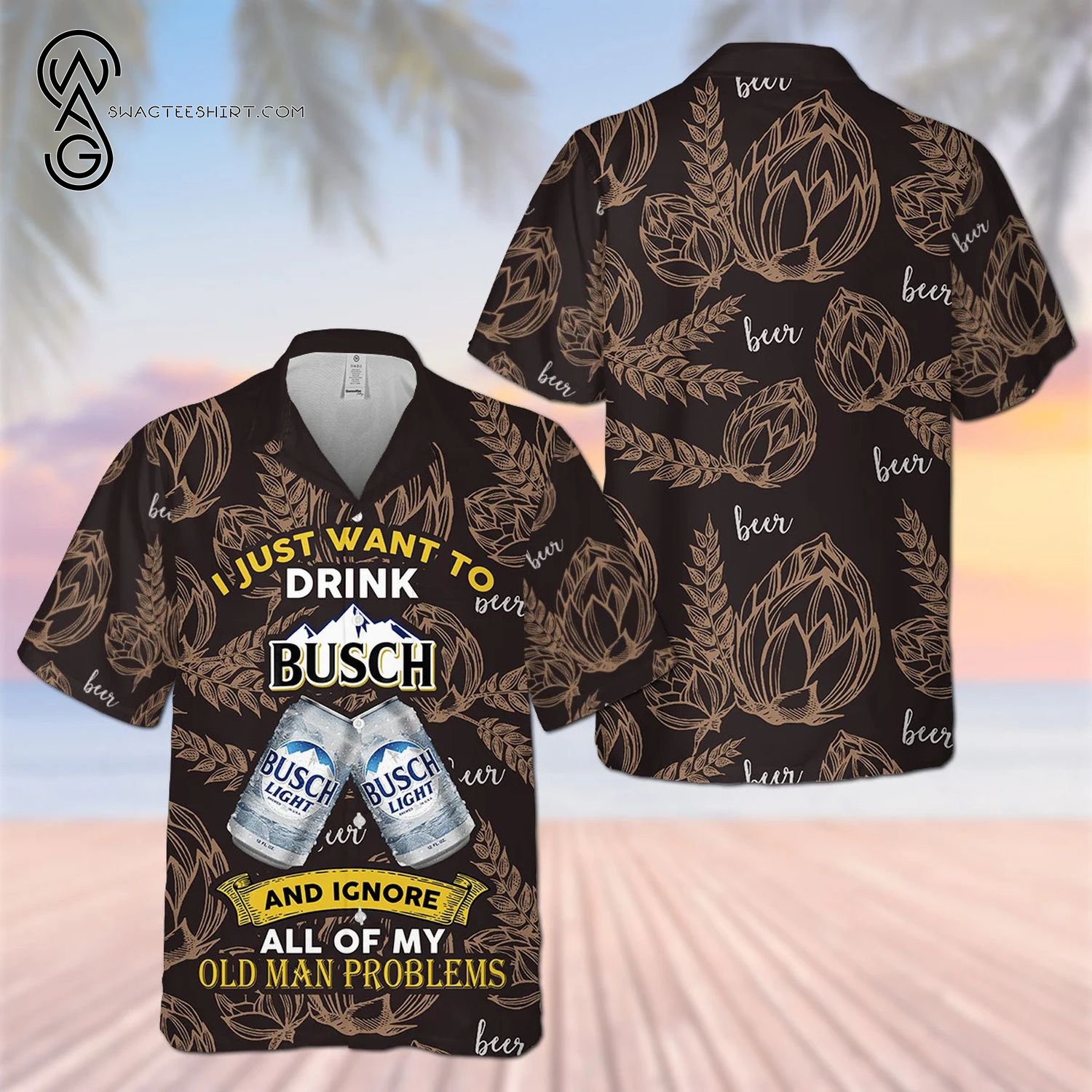 Drink Busch Light All Over Print Hawaiian Shirt