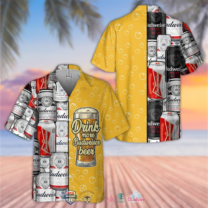 Drink More Budweiser Beer Hawaiian Shirt 2