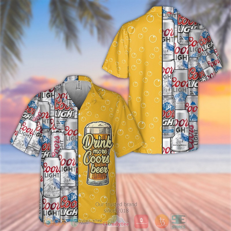 Drink More Coors Beer Hawaiian Shirt