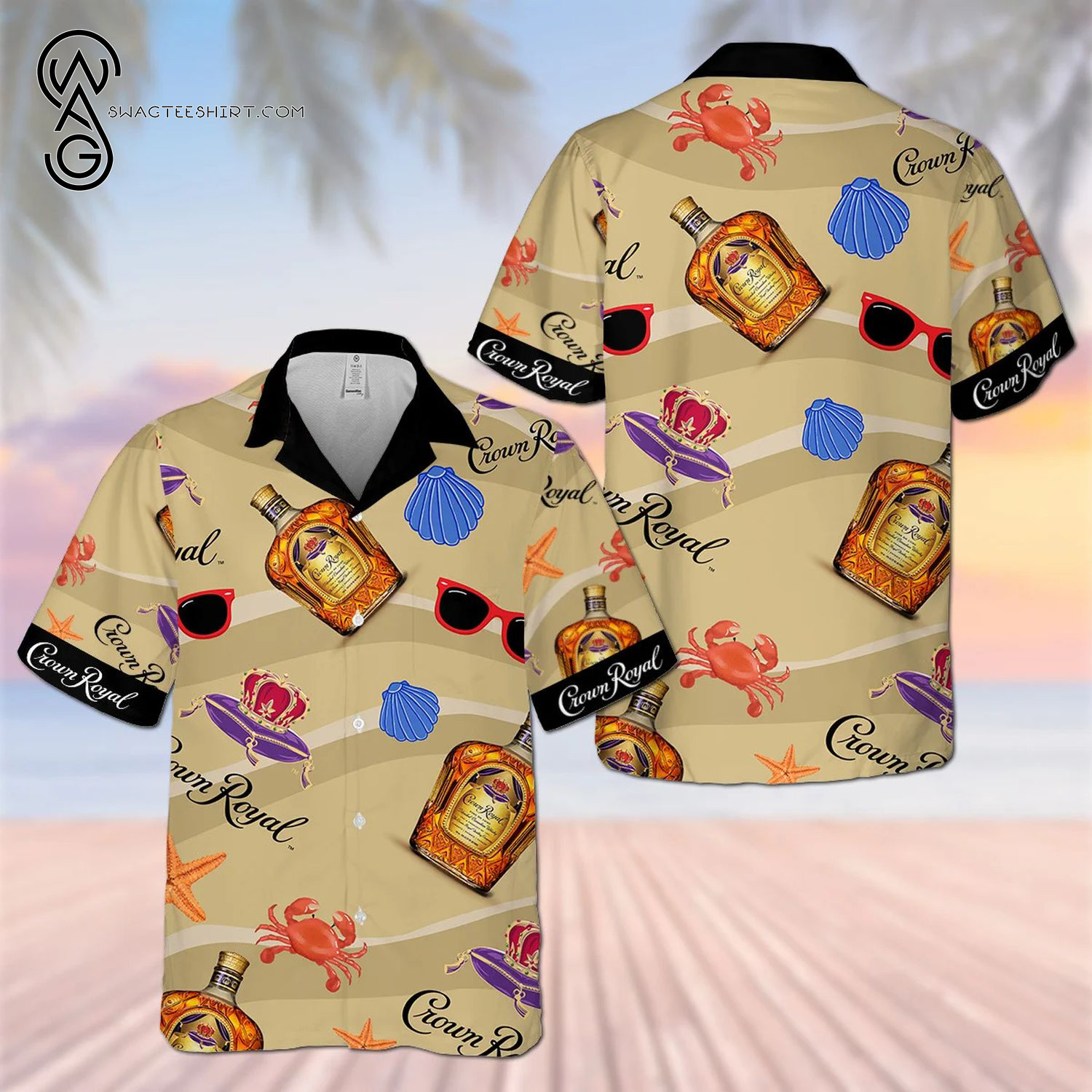 Drink More Crown Royal Canadian Whisky All Over Print Hawaiian Shirt