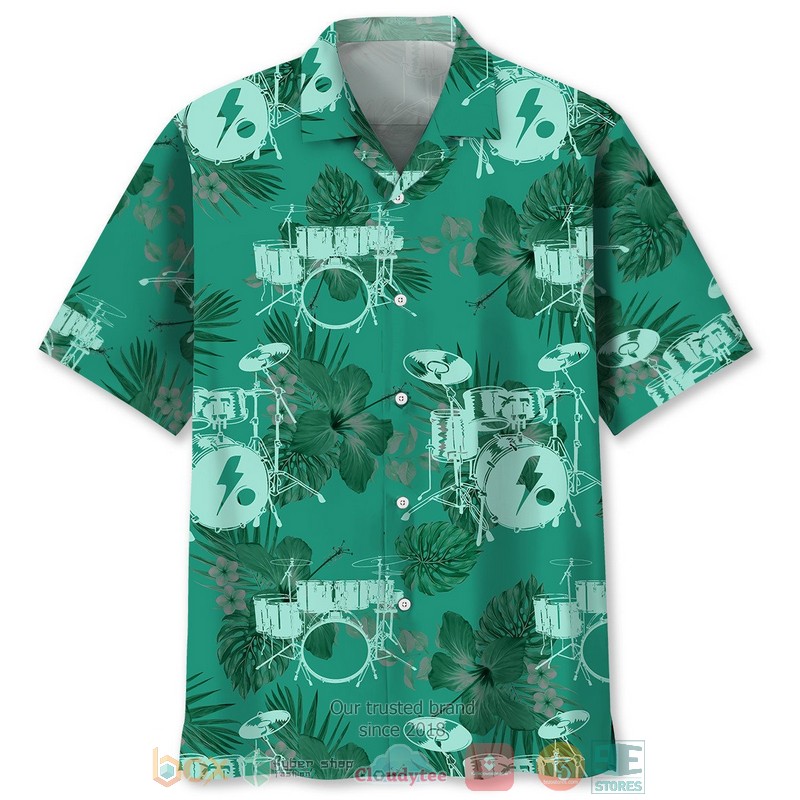 Drum Kelly Green Hawaiian Shirt