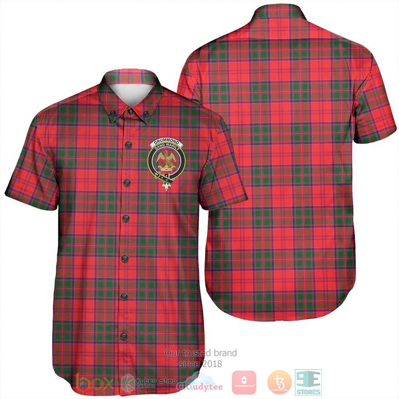 Drummond Modern Tartan Crest Hawaiian Shirt