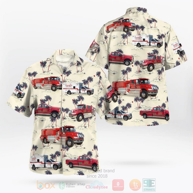 Dubuque County Iowa Epworth Fire Department Hawaiian Shirt