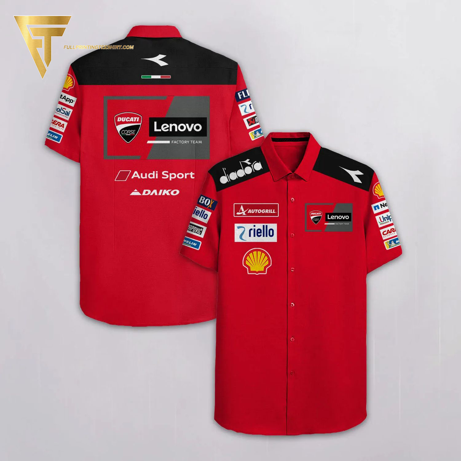 Ducati Corse Racing Team All Over Print Hawaiian Shirt