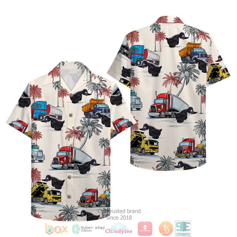 Duck Truck Pattern For Trucker Hawaiian Shirt