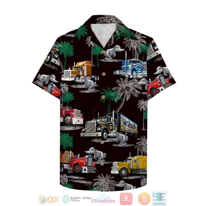 Duck Truck Pattern Hawaiian Shirt