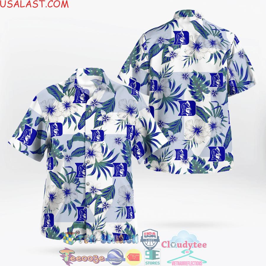 Duke Blue Devils Ncaa Flowery Aloha Summer Beach Hawaiian Shirt