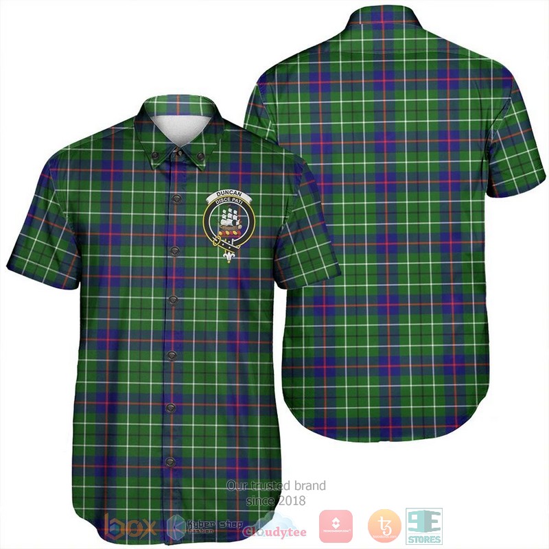 Duncan Modern Tartan Crest Hawaiian Shirt