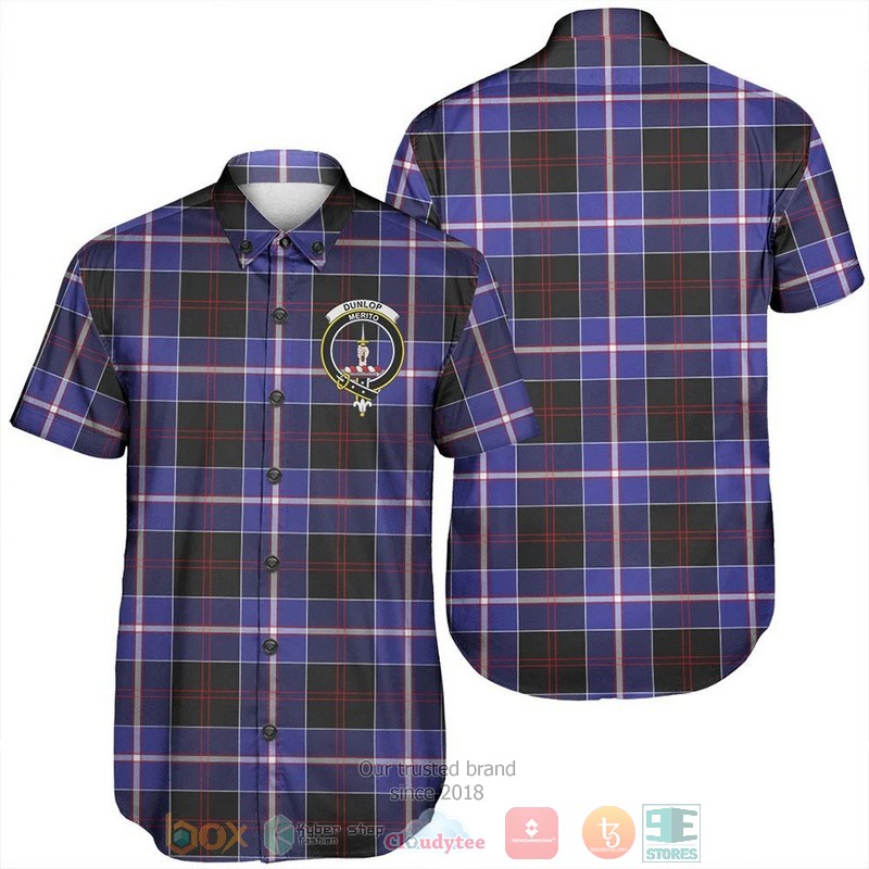 Dunlop Modern Tartan Crest Hawaiian Shirt