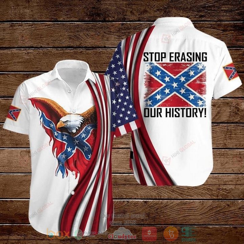 Eagle American Flag Stop Erasing Our History Hawaiian Shirt