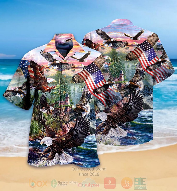 Eagle Of America Flying Sky Hawaiian Shirt