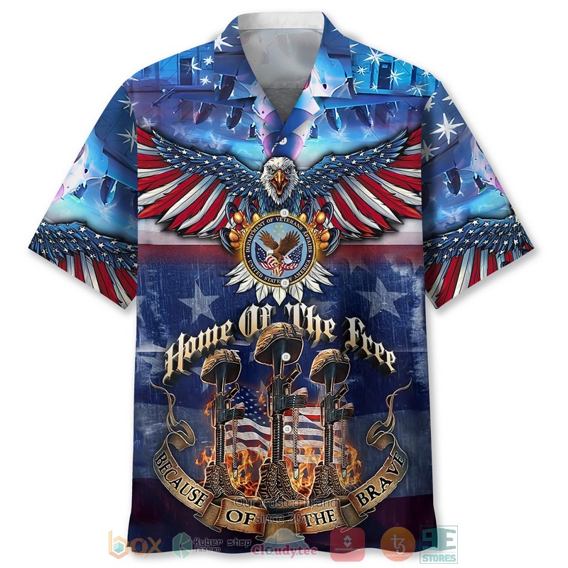 Eagle Veteran Home Of The Free Hawaiian Shirt