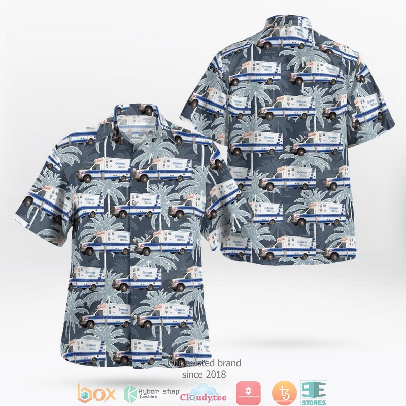 East Moline Illinois Genesis Ambulance Hawaiian Shirt