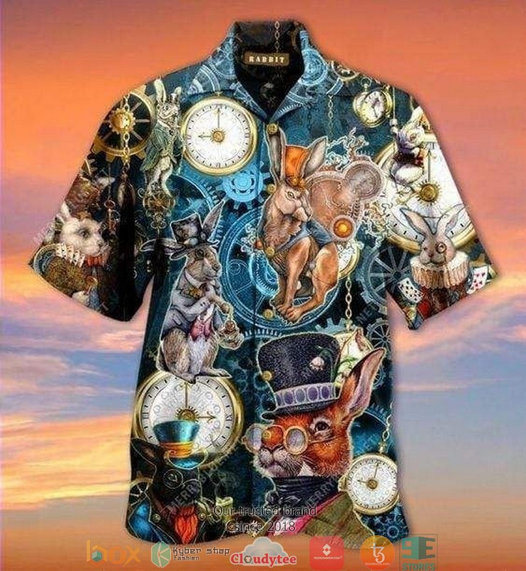 Easter Steampunk Bunny Short Sleeve Hawaiian Shirt