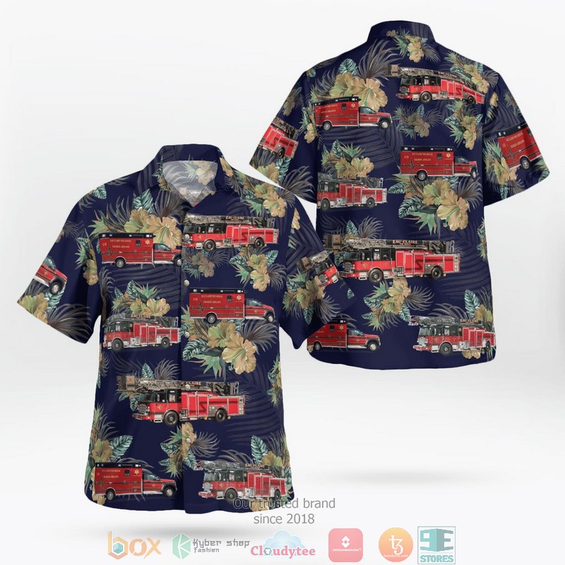 Eau Claire Wisconsin Eau Claire Fire Rescue Hawaiian Shirt