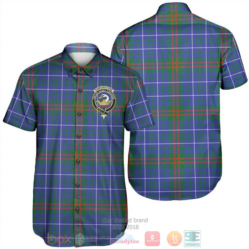 Edmonstone Tartan Crest Hawaiian Shirt