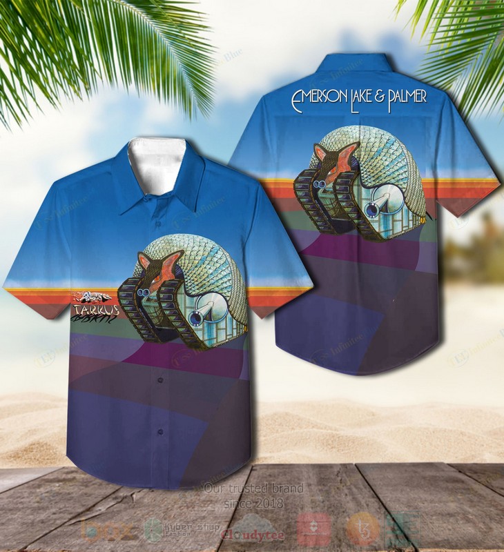 Emerson Lake Palmer Tarkus Blue Album Hawaiian Shirt - HomeFavo