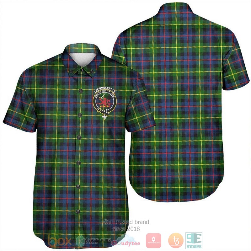 Farquharson Modern Tartan Crest Hawaiian Shirt