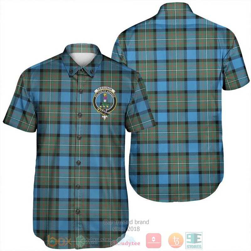 Fergusson Ancient Tartan Crest Hawaiian Shirt