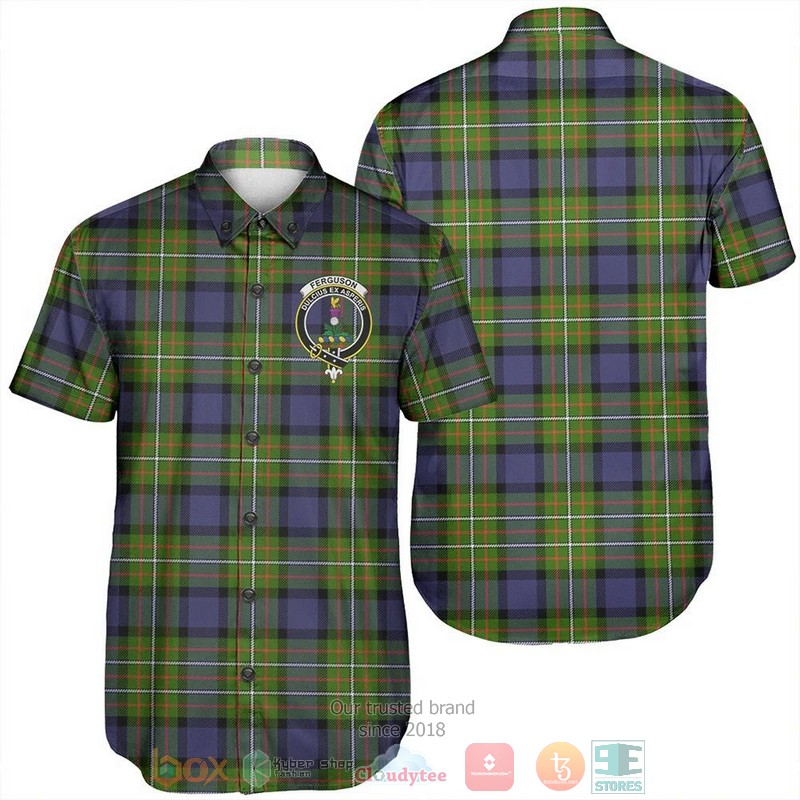 Fergusson Modern Tartan Crest Hawaiian Shirt