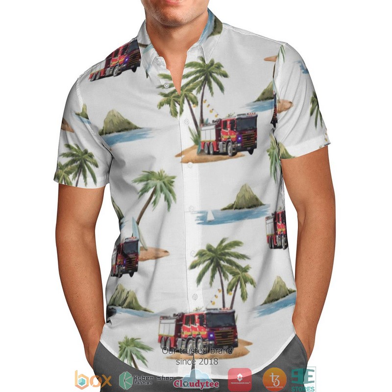 Fire Rescue Victoria Frv Trucks Coconut Island Short Sleeve Hawaiian Shirt