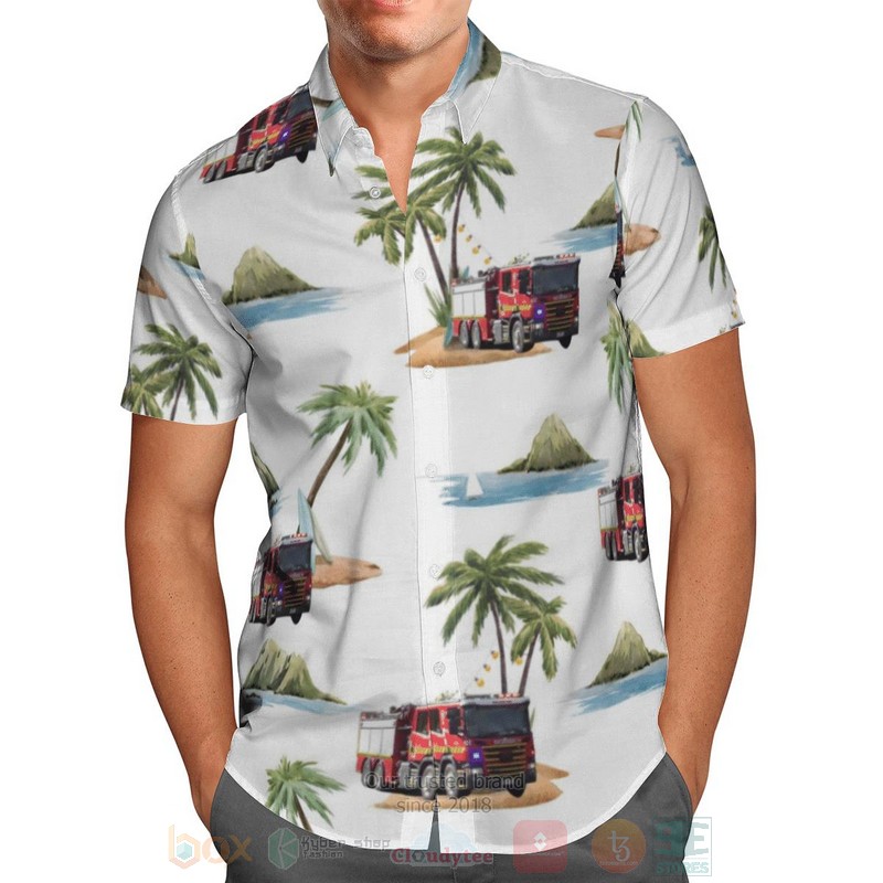 Fire Rescue Victoria Frv Trucks White Hawaiian Shirt