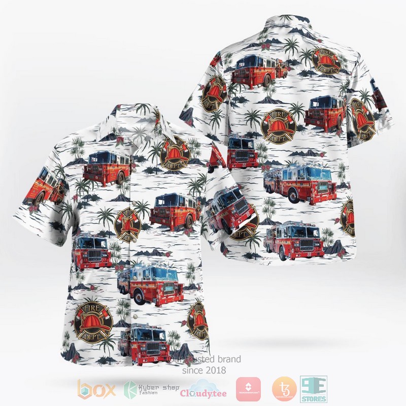 Fire Truck Hawaiian Shirt