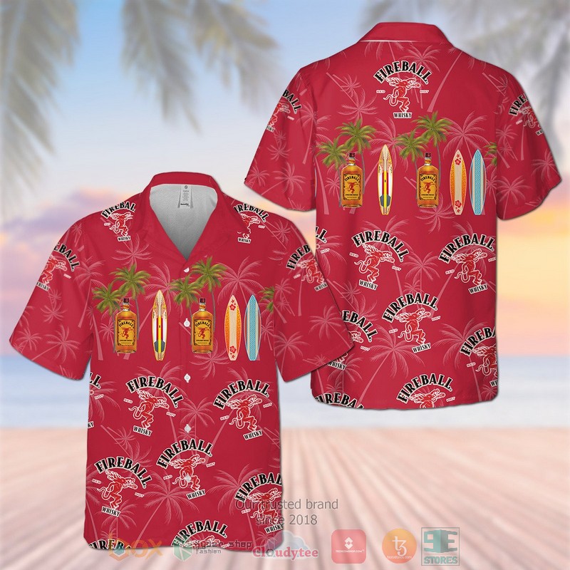 Fireball Cinnamon Whisky Hawaiian Shirt