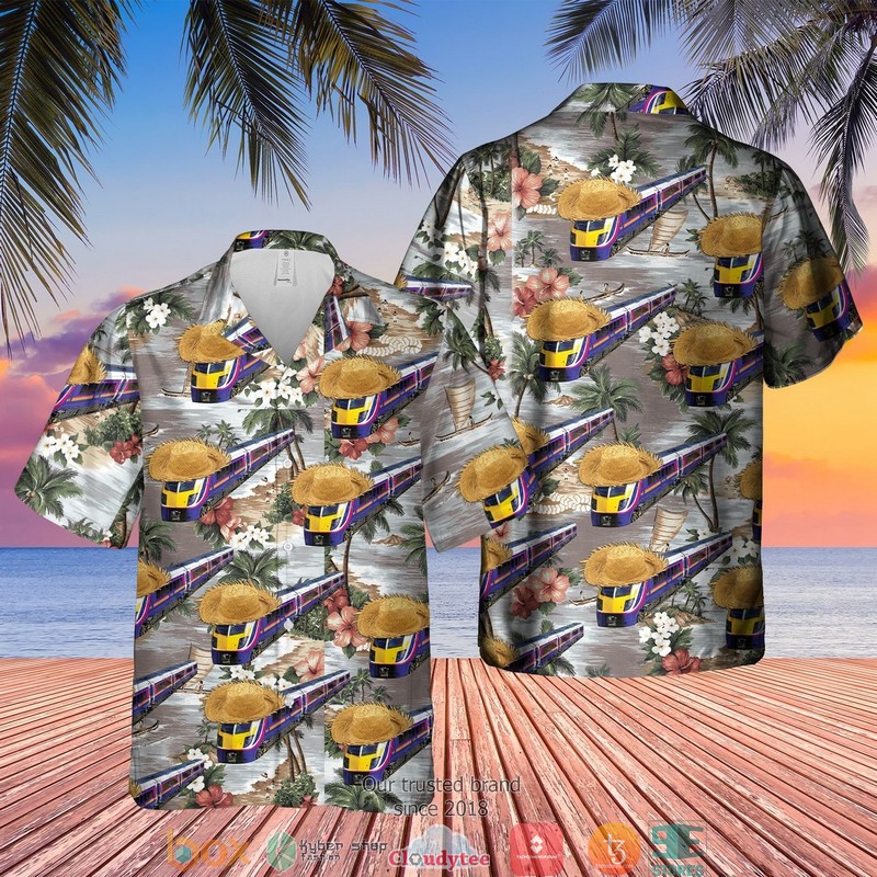 First Great Western Fgw Class 18Hst Barbie Train Short Sleeve Hawaiian Shirt