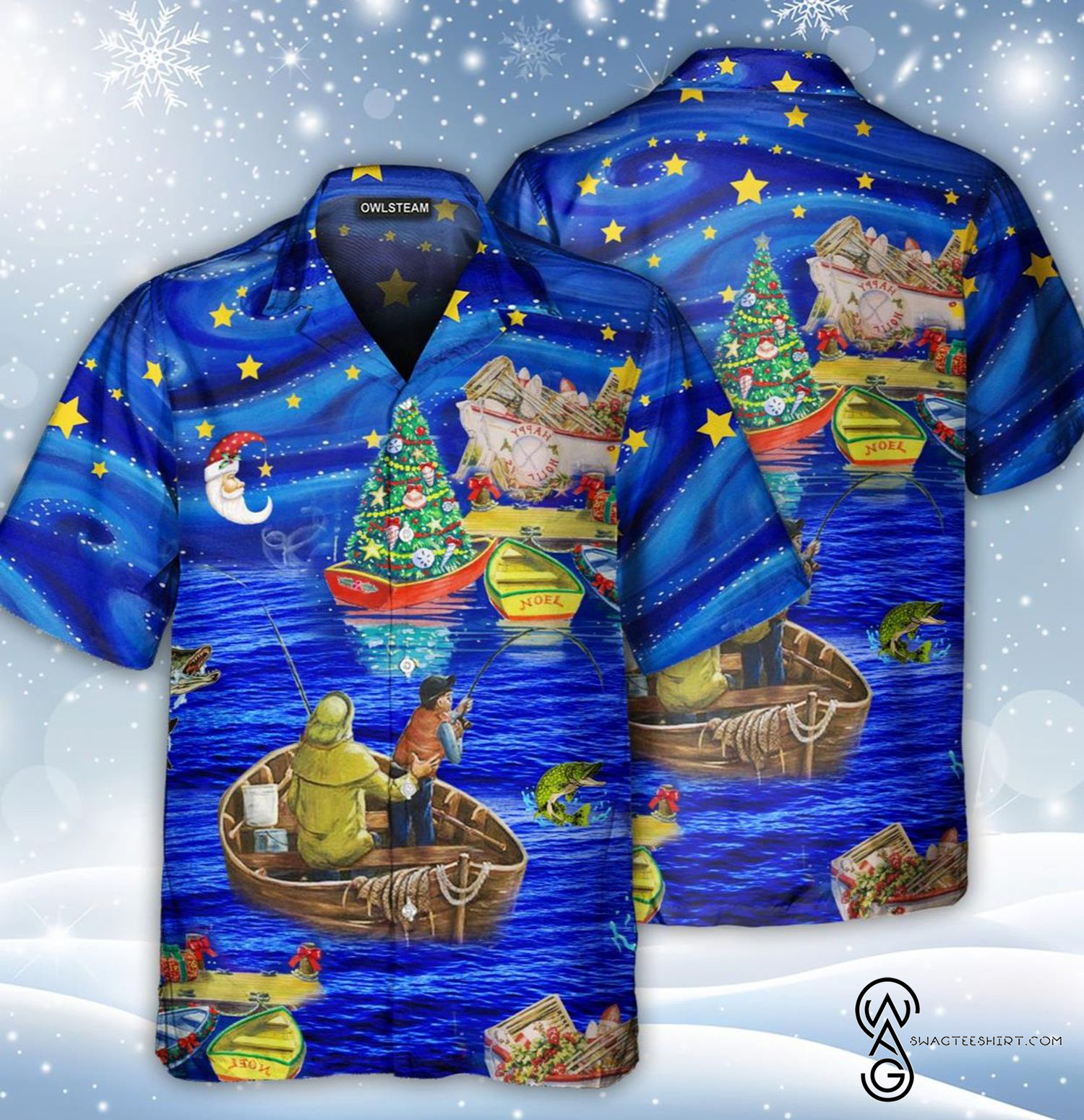 Fishing Love Christmas Hawaiian Aloha Shirts