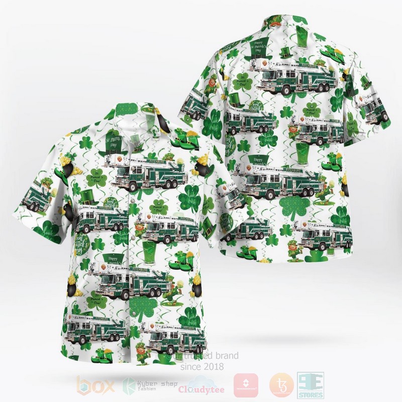 Fitchburg Wi Fire Department Saint Patricks Day Hawaiian Shirt