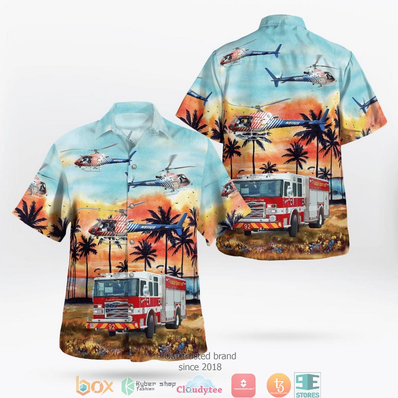 Flagler County Fire Rescue Vehicles Hawaii 3D Shirt