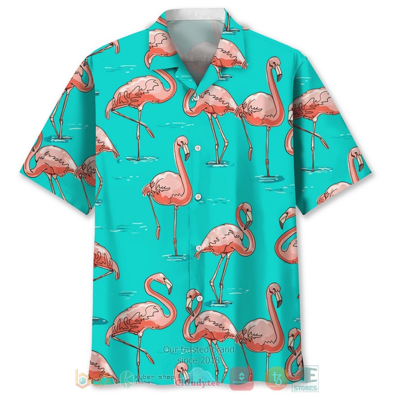 Flamingo Blue Hawaiian Shirt - HomeFavo