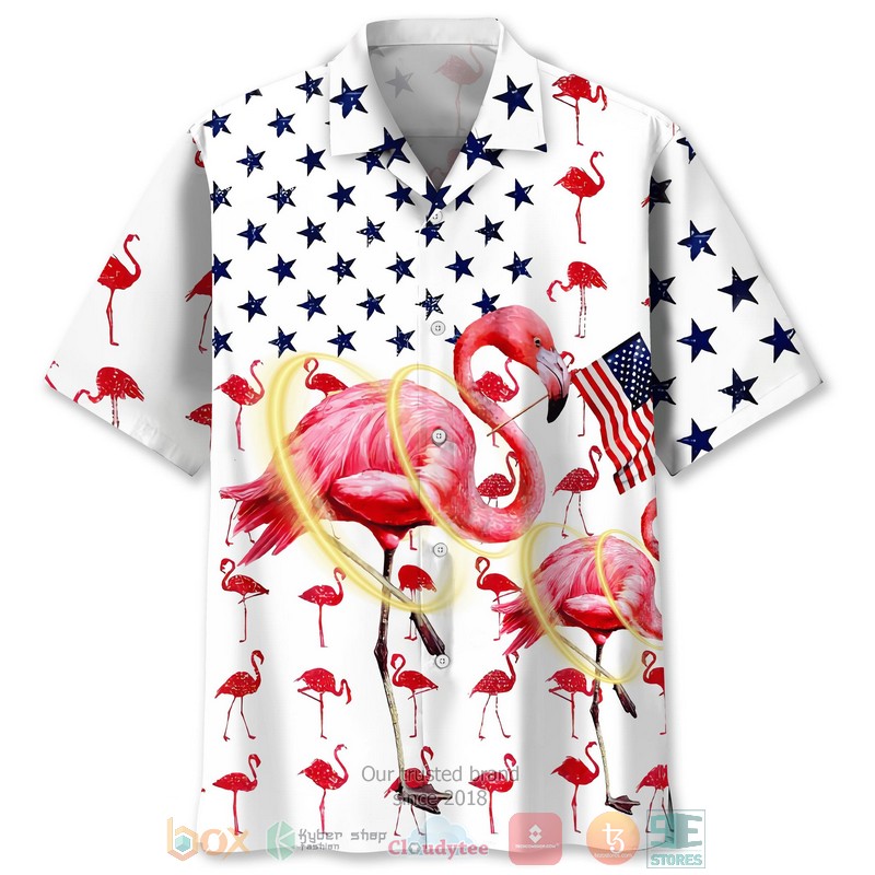 Flamingo Usa Hawaiian Shirt - HomeFavo