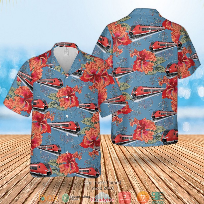 German Deutsche Bahn Short Sleeve Hawaiian Shirt - HomeFavo