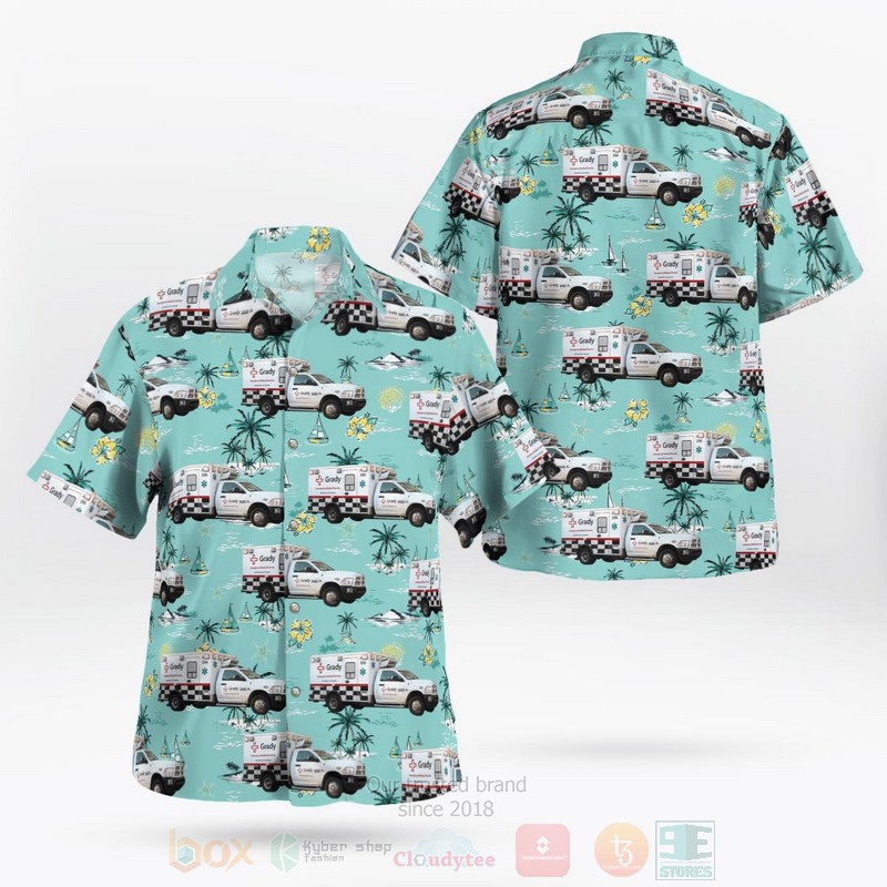 Grady Ems Atlanta Georgia Ambulance Hawaiian Shirt