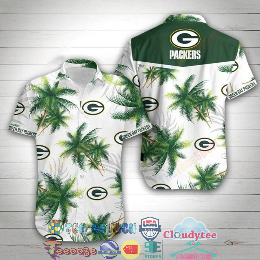 Green Bay Packers Logo Nfl Palm Tree Hawaiian Shirt - HomeFavo