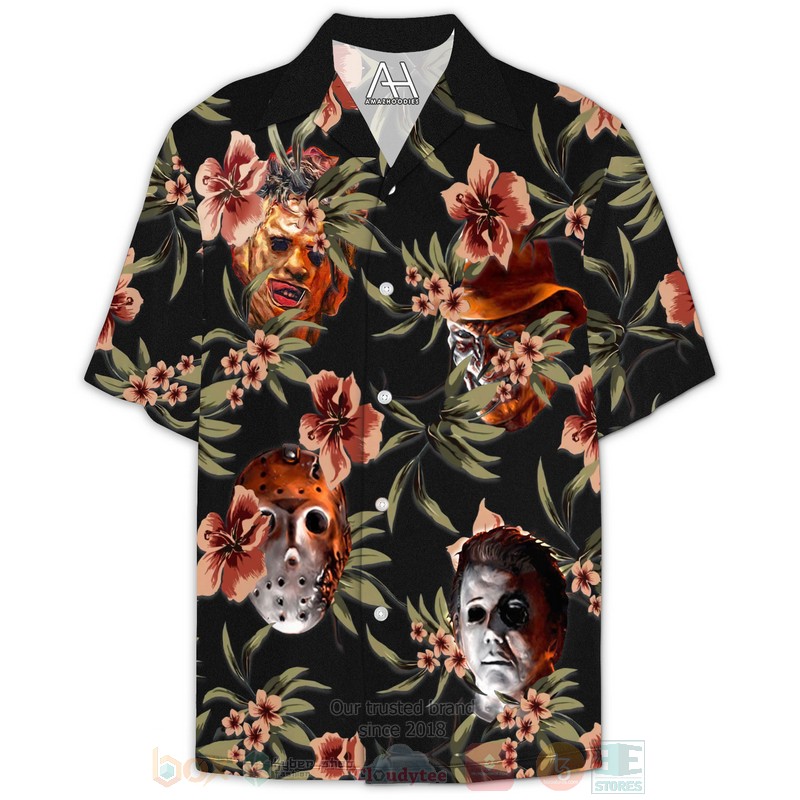 Halloween Horror Villians Black Hawaiian Shirt - HomeFavo