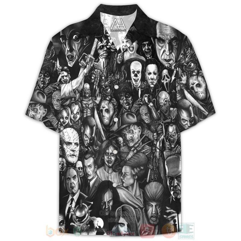 Halloween Villains Black Hawaiian Shirt - HomeFavo