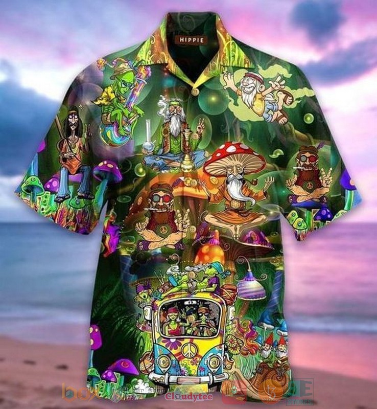 Hippie Green Hawaiian Shirt - HomeFavo