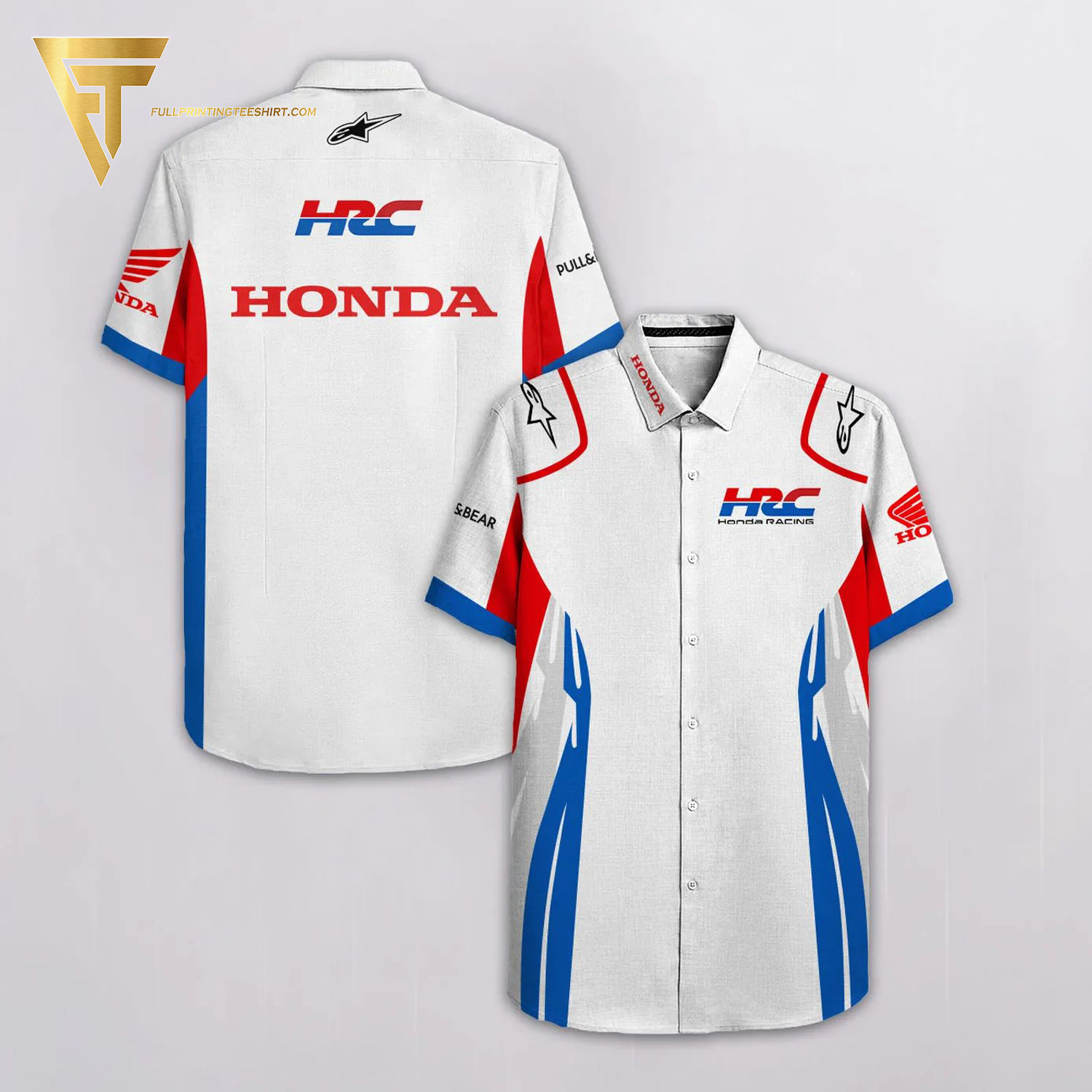 Honda Hrc Racing Team All Over Print Hawaiian Shirt - HomeFavo